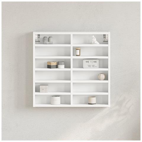 Armadietto Con Vetrina Bianco 60x8,5x58 Cm Legno Multistrato - Foto 1