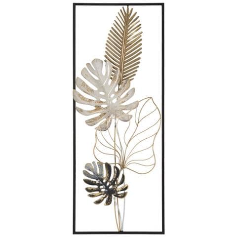 Decorazione In Metallo 3d Foglia 48 - Multicolore - Metallo - 28,5x3x74 Cm - Foto 1