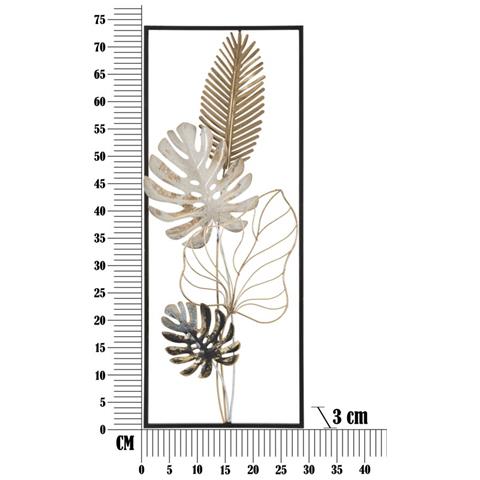 Decorazione In Metallo 3d Foglia 48 - Multicolore - Metallo - 28,5x3x74 Cm - Foto 6