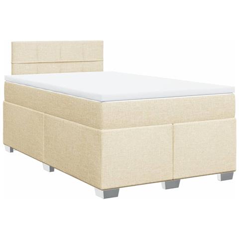 Giroletto a Molle con Materasso Crema 120x190 cm in Tessuto - Foto 1