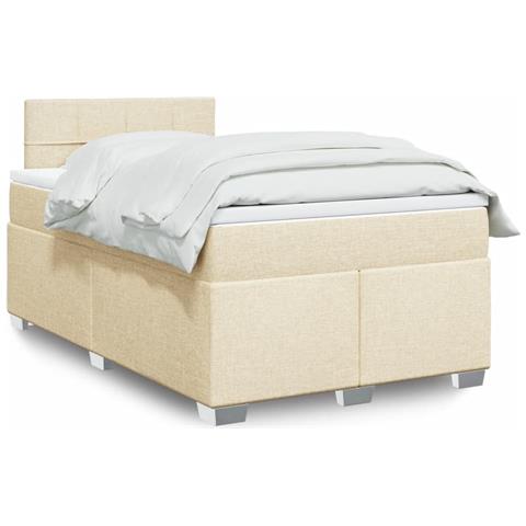 Giroletto a Molle con Materasso Crema 120x190 cm in Tessuto - Foto 2