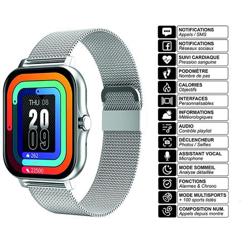 Orologio Balneo Connected Con Display Da 1,69"" Bracciale In Acciaio Bluetooth 5.1 Ip67 - Foto 2