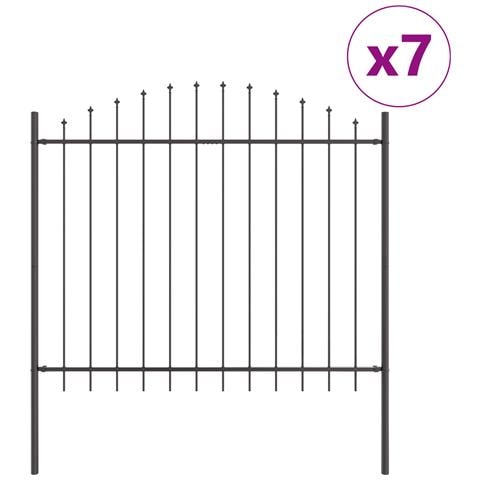 Recinzione da giardino con cima ad arco grigia 11,9x1,25 m in acciaio - Foto 1