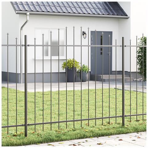 Recinzione da giardino con cima ad arco grigia 11,9x1,25 m in acciaio - Foto 2