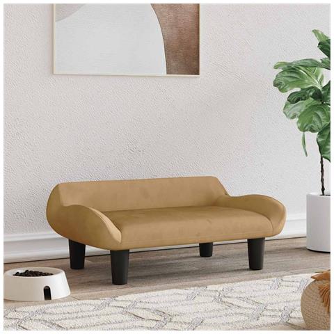 Lettino per Cani Marrone 70x40x24 cm in Velluto - Foto 2