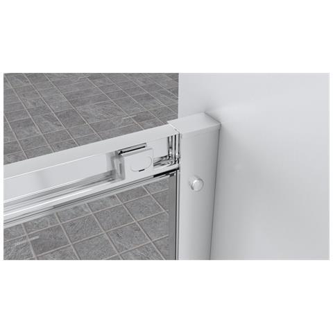 Box Doccia Angolare 70x70 Cm Con Ante Scorrevoli In Cristallo Temperato 6mm H 195 Cm Ambra Cromato - Foto 2