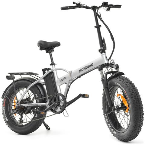 Bici E-bike Misura 20 Fat Bike Spark P3 Bicicletta Pieghevole In Alluminio Batteria 48v 12.8ah Motore Bafang 250w 80nm - Silver - Foto 1