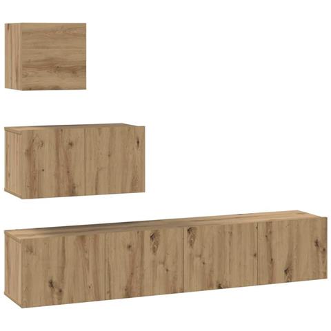 Set mobile TV 4 pcs rovere artigianale 80 x 30 x 30 cm - Foto 1