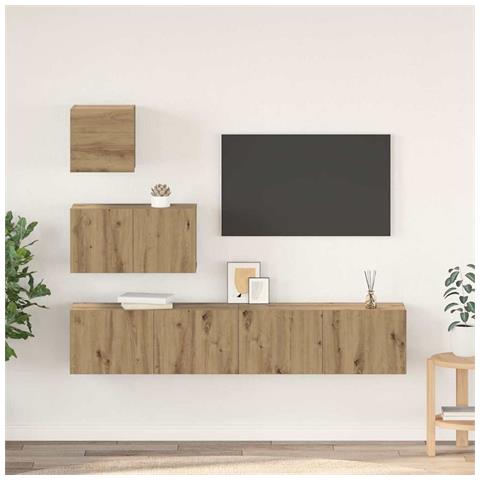 Set mobile TV 4 pcs rovere artigianale 80 x 30 x 30 cm - Foto 2