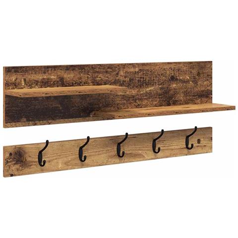 Appendiabiti a muro Legno vecchio 90 x 15 x 36 cm - Foto 1