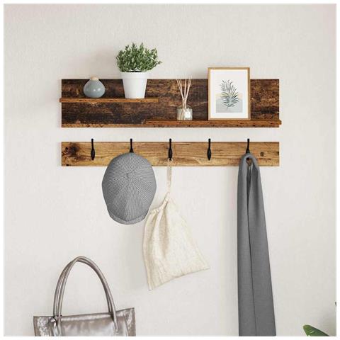 Appendiabiti a muro Legno vecchio 90 x 15 x 36 cm - Foto 2