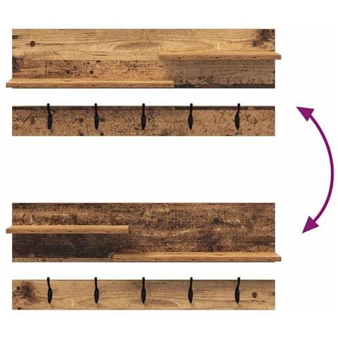 Appendiabiti a muro Legno vecchio 90 x 15 x 36 cm - Foto 9