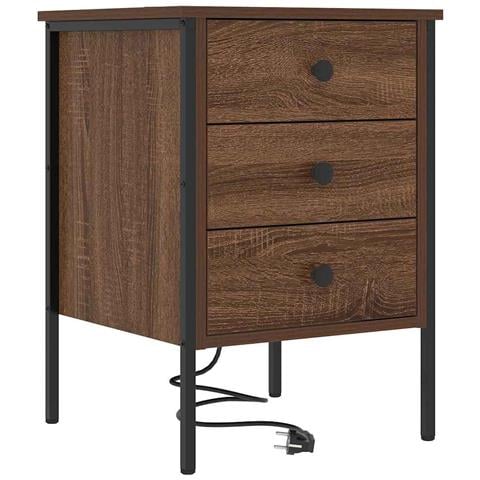 Armadio da Notte con cassetto Rovere marrone 42 x 41 x 61 cm - Foto 1