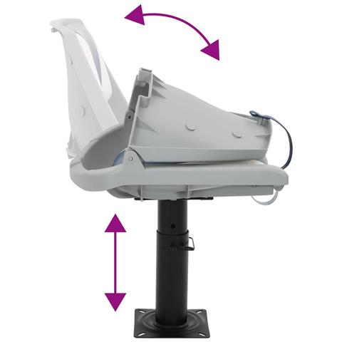 Set Sedile per Barca Pieghevole 2pz Blu e Bianco 48x51x41 cm - Foto 9