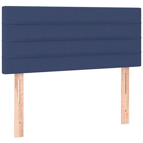 Letto a Molle con Materasso e LED Blu 120x190 cm in Tessuto - Foto 9