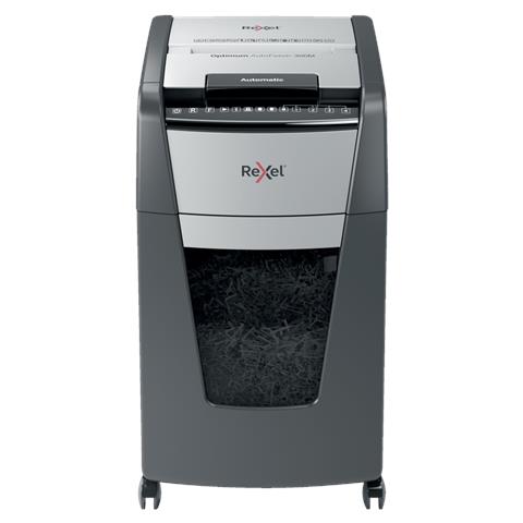 Optimum AutoFeed+ 300M distruggi documenti Taglio a frammenti 55 dB 23 cm Nero, Argento - Foto 1