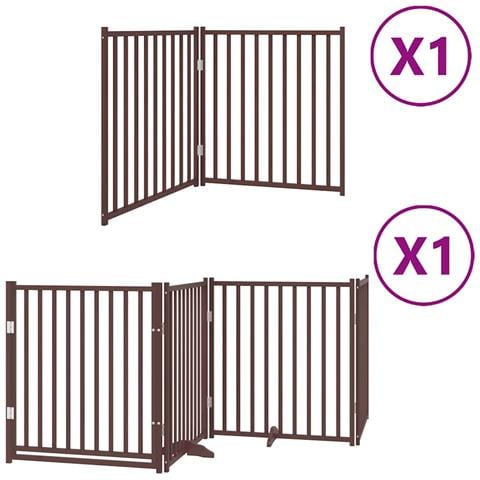 Cancello Cani Porta Pieghevole Marrone 6 Pannelli 480cm Pioppo - Foto 1