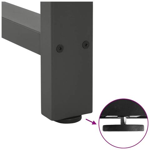 Gambe per tavolo consolle antracite 2 pz 28x(72-73) cm in acciaio - Foto 9