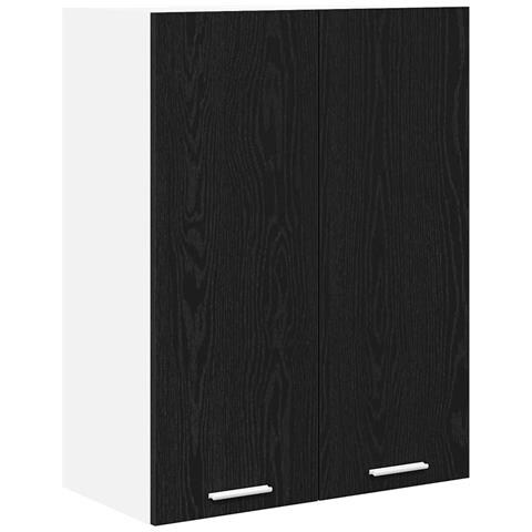 Armadio pensile con porta Riga Rovere Nero 60 x 31 x 80 cm - Foto 1