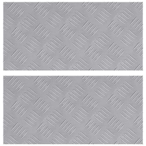 Dischi Quadrati 2 pcs Argento 50 x 25 cm Alluminio - Foto 1