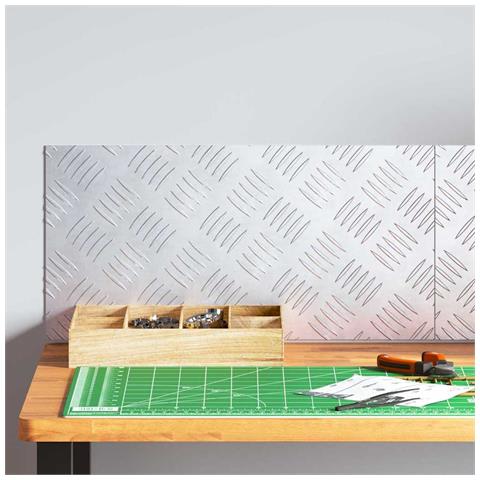 Dischi Quadrati 2 pcs Argento 50 x 25 cm Alluminio - Foto 2