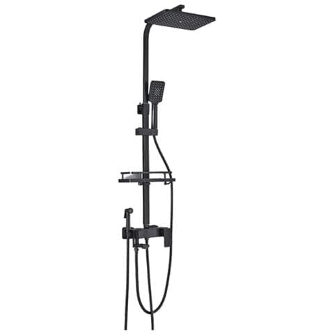 Colonna doccia, Blackswan, Tipo M115, modello nero con display digitale, bocca e doccetta bidet, misura 116 cm - Foto 1