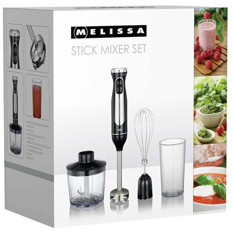 Melissa Set Frullatore Immersione 600w 3in1 Tritatutto Frusta Misurino Inox Nero - Foto 6