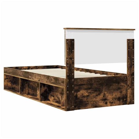 Struttura del letto Rovere fumé 100 x 200 cm Legno multistrato - Foto 9