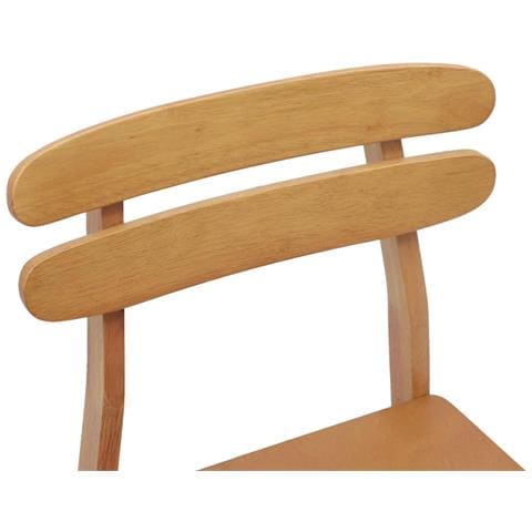 Sedia da pranzo 2 pcs Naturale Legno di gomma solido - Foto 9