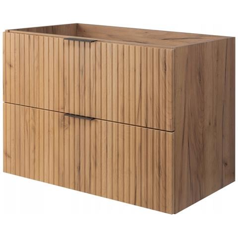 | Mobile sottolavabo - 80cm | Marrone opaco - Rovere | L /H /D 80/57/46cm | 2 cassetti Softclose | Mobili bagno, mobili bagno, basi - Foto 10
