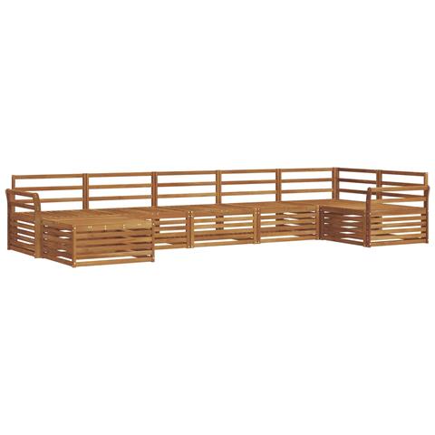 Set divani 7 pcs Naturale Legno di Acacia Massello - Foto 1