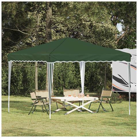 Tenda per feste a pop-up 288 x 288 x 245 cm Verde - Foto 2