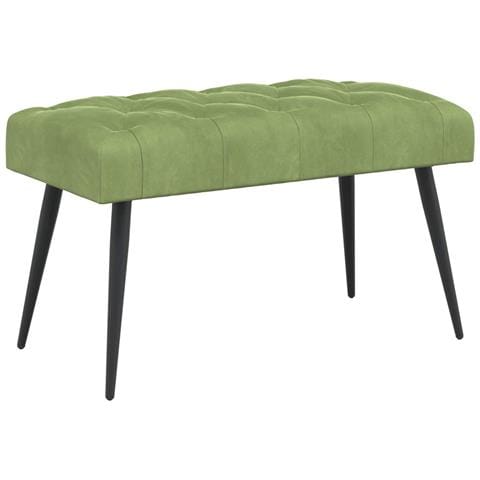 Panchina con bottoni imbottiti Verde chiaro 80 x 40 x 46 cm - Foto 1