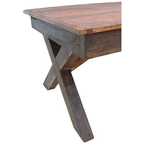 Tavolino Da Caffè In Legno Massello Recuperato 110x60x45 Cm - Foto 2