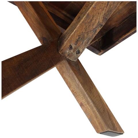 Tavolino Da Caffè In Legno Massello Recuperato 110x60x45 Cm - Foto 6