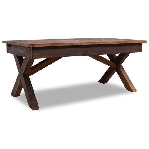 Tavolino Da Caffè In Legno Massello Recuperato 110x60x45 Cm - Foto 1