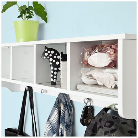 Frg48-l-w, Portachiavi Da Parete, Appendichiavi, Appendiabiti, Mensola Da Bagno, Bianco, l72cm, it - Foto 5