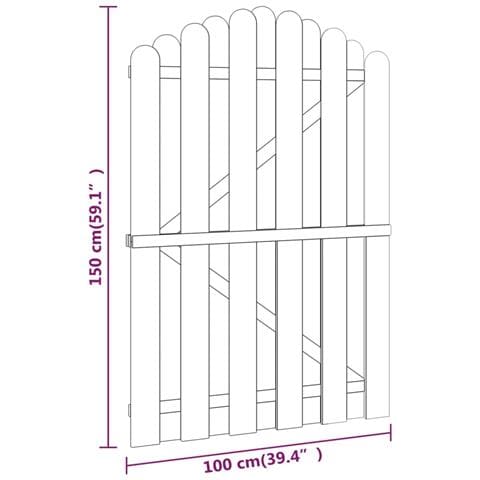Cancello da Giardino in Legno di Pino Impregnato 100x150 cm - Foto 4