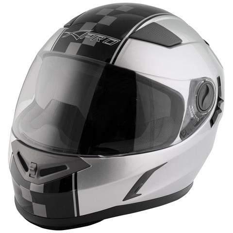 Casco Integrale Moto Scooter Touring Visiera Interna Parasole Viaggio Argento L - Foto 2