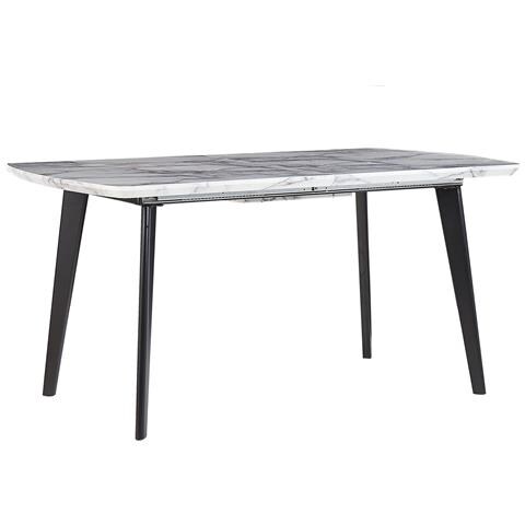 Tavolo Da Pranzo Estendibile 160/200 X 90 Cm Effetto Marmo E Nero Mosby - Foto 11