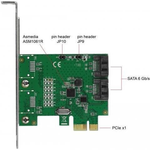 Ã¢â‚¬â¢ Anschlãƒâ¼sse: 2 X Sata 6 Gb/s 7 Pin Stecker / 1 X Pci Express X1, V2.0 / 2 X 2 Pin Pfostenstecker Fãƒâ¼r Led Ã¢ - Foto 4
