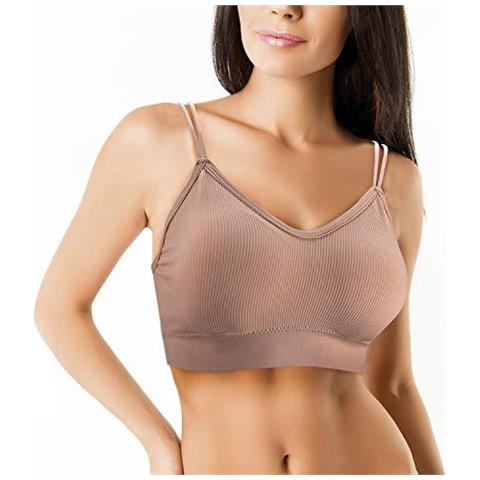 5 Pezzi Canotta Reggiseni Per Le Donne Con Scollo A V Canotta Bralettes Senza Saldatura Dormire Reggiseno Con Spalline E Rilievi Smontabili Per Le Donne Cirls. 5 Colori - Foto 4