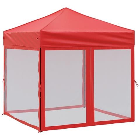 Tenda Per Feste Pieghevole Con Pareti Laterali Rosso 2x2 M - Foto 1