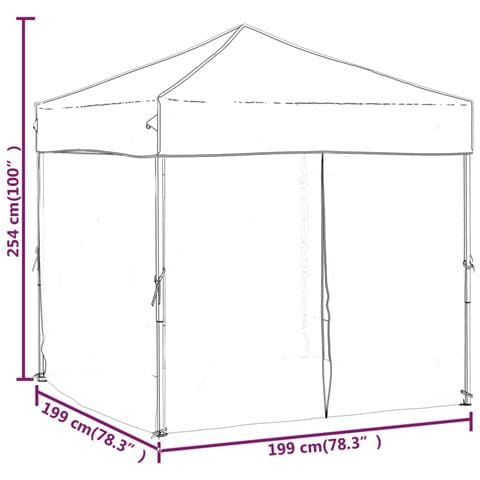 Tenda Per Feste Pieghevole Con Pareti Laterali Rosso 2x2 M - Foto 8
