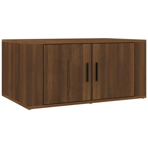 Tavolino Da Salotto Rovere Marrone 80x50x36cm Legno Multistrato - Foto 1