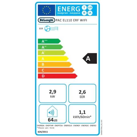 Condizionatore Portatile PACEL110ERFWIFI 64 dB 1115 W Colore Bianco - Foto 2