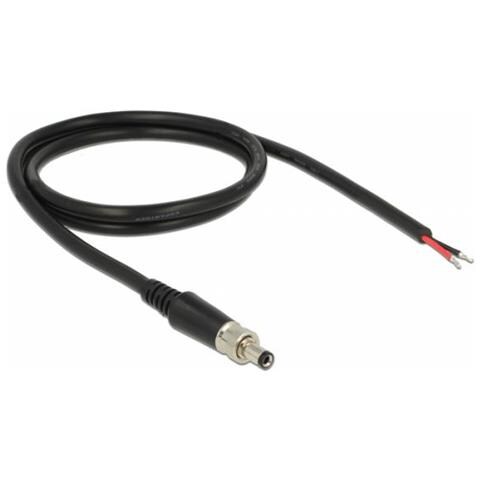 Cavo Di Alimentazione - Jack Cc 55 Mm X 95 Mm (id 25 Mm) (m) A Senza Spina - 18 V - 2 A - 95 Cm - Nero (89908) - Foto 1
