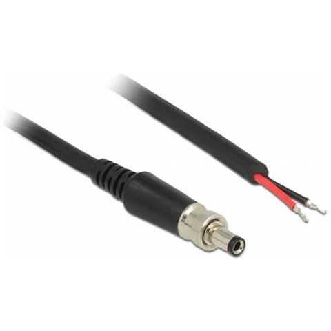 Cavo Di Alimentazione - Jack Cc 55 Mm X 95 Mm (id 25 Mm) (m) A Senza Spina - 18 V - 2 A - 95 Cm - Nero (89908) - Foto 2