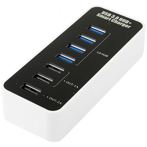 IUSB3-TLYBV7 Hub a 4 Porte USB 3.0 Super Speed ??USB + Caricatore 1A / 2A - Foto 1