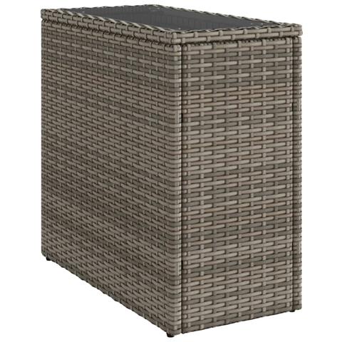 Tavolino Giardino Piano Vetro Grigio 58x27,5x55 Cm Polyrattan - Foto 2